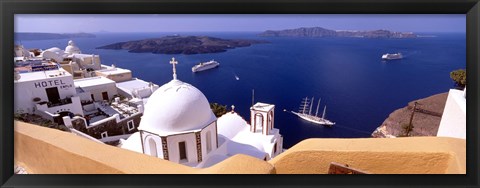 Framed View of the Caldera, Santorini, Cyclades Islands, Greece Print