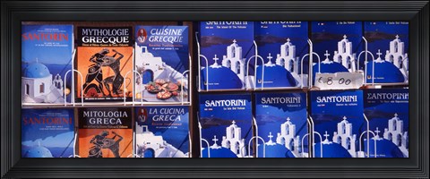 Framed Travel Guides, Santorini, Greece Print