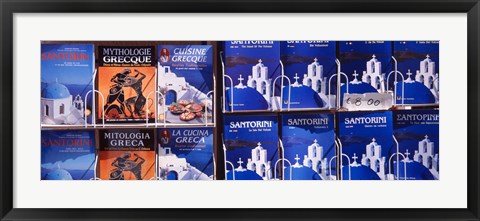 Framed Travel Guides, Santorini, Greece Print