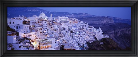 Framed High angle view of buildings, Santorini, Cyclades Islands, Greece Print