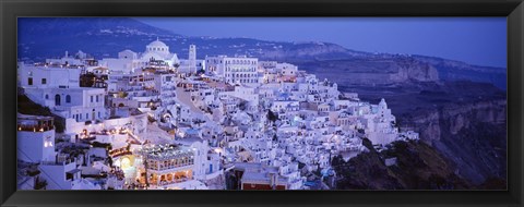 Framed High angle view of buildings, Santorini, Cyclades Islands, Greece Print