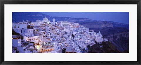 Framed High angle view of buildings, Santorini, Cyclades Islands, Greece Print