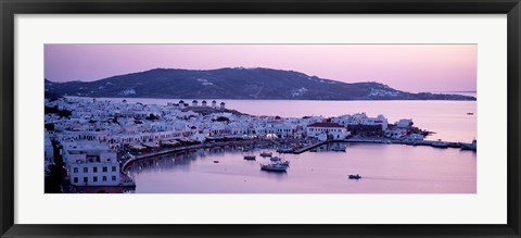 Framed Buildings in a city, Mykonos, Cyclades Islands, Greece Print