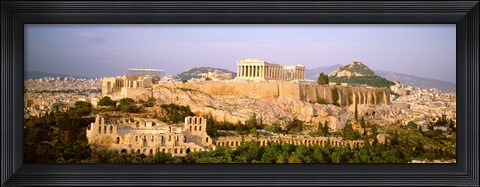 Framed High angle view of buildings in a city, Acropolis, Athens, Greece Print