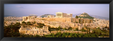 Framed High angle view of buildings in a city, Acropolis, Athens, Greece Print