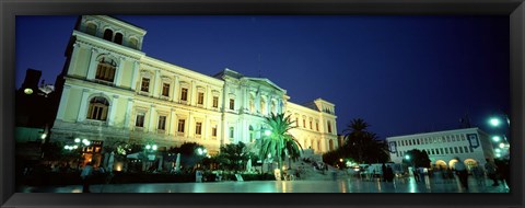 Framed Town square, Syros, Cyclades Islands, Greece Print