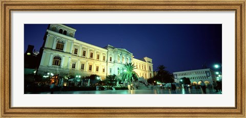 Framed Town square, Syros, Cyclades Islands, Greece Print
