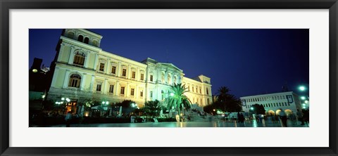 Framed Town square, Syros, Cyclades Islands, Greece Print