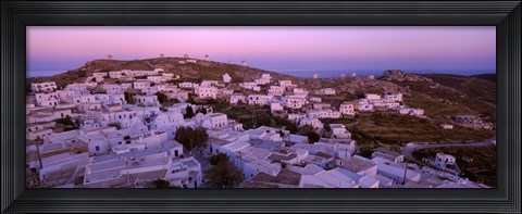 Framed High angle view of buildings on a landscape, Amorgos, Cyclades Islands, Greece Print