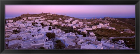 Framed High angle view of buildings on a landscape, Amorgos, Cyclades Islands, Greece Print