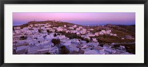 Framed High angle view of buildings on a landscape, Amorgos, Cyclades Islands, Greece Print