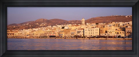 Framed Ermoupoli at sunset, Syros, Greece Print