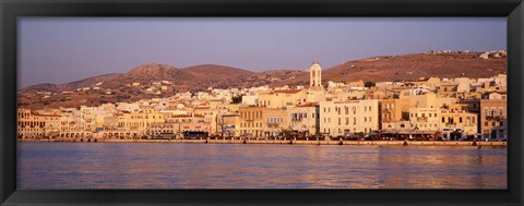 Framed Ermoupoli at sunset, Syros, Greece Print