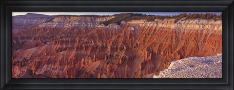 Framed Aerial View Of Jagged Rock Formations, Cedar Breaks National Monument, Utah, USA Print