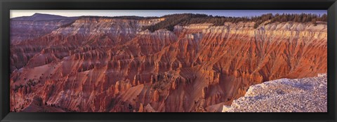 Framed Aerial View Of Jagged Rock Formations, Cedar Breaks National Monument, Utah, USA Print