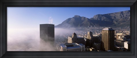 Framed Cape Town and Table Mountain Through the Fog, South Africa Print