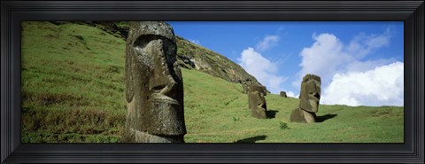Framed Stone Heads, Easter Islands, Chile Print