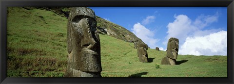 Framed Stone Heads, Easter Islands, Chile Print