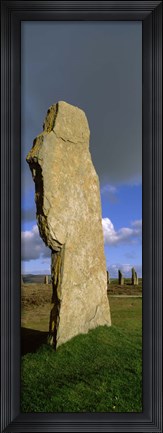 Framed Close up a stone pillar in the Ring Of Brodgar, Orkney Islands, Scotland, United Kingdom Print