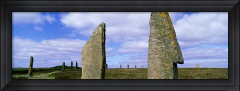 Framed Close up of 2 pillars in the Ring Of Brodgar, Orkney Islands, Scotland, United Kingdom Print