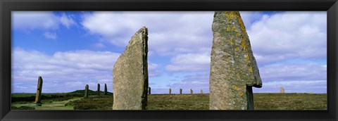 Framed Close up of 2 pillars in the Ring Of Brodgar, Orkney Islands, Scotland, United Kingdom Print