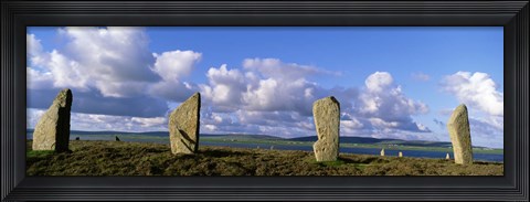Framed 4 stone pillars in the Ring Of Brodgar, Orkney Islands, Scotland, United Kingdom Print