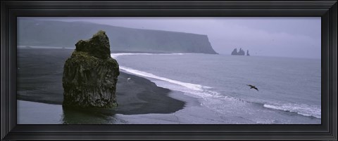 Framed Rock Formation On The Beach, Reynisdrangar, Vik I Myrdal, Iceland Print