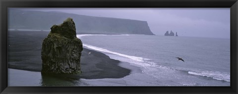 Framed Rock Formation On The Beach, Reynisdrangar, Vik I Myrdal, Iceland Print