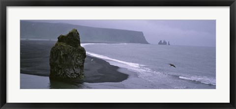 Framed Rock Formation On The Beach, Reynisdrangar, Vik I Myrdal, Iceland Print