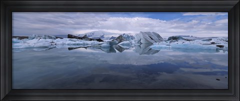 Framed Ice Berg Floating On The Water, Vatnajokull Glacier, Iceland Print