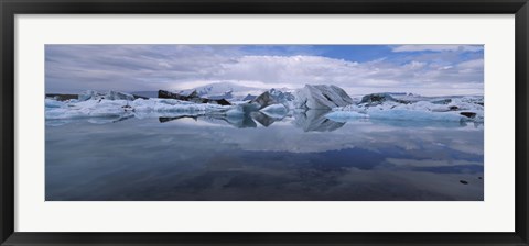 Framed Ice Berg Floating On The Water, Vatnajokull Glacier, Iceland Print