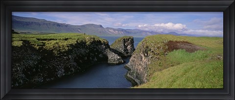 Framed Water Flowing From The Valley, Snaefellsnes Peninsula, Iceland Print