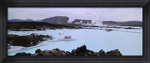 Framed People In The Hot Spring, Blue Lagoon, Reykjavik, Iceland Print