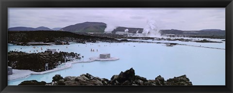 Framed People In The Hot Spring, Blue Lagoon, Reykjavik, Iceland Print