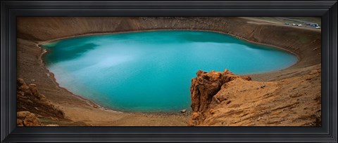 Framed Lake On The Volcano, Blue Lake, Viti Crater, Iceland Print