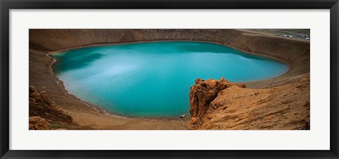 Framed Lake On The Volcano, Blue Lake, Viti Crater, Iceland Print