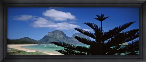 Framed Panoramic View Of A Coastline, Lord Howe Island, Australia Print