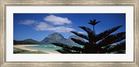 Framed Panoramic View Of A Coastline, Lord Howe Island, Australia Print