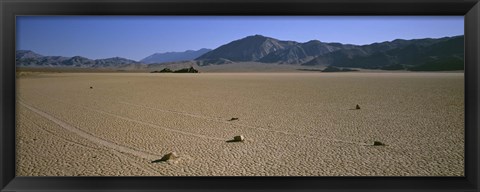 Framed Panoramic View Of An Arid Landscape, Death Valley National Park, Nevada, California, USA Print