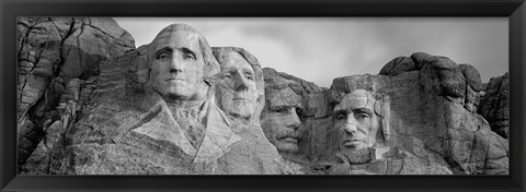 Framed Mount Rushmore (Black And White) Print