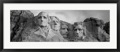 Framed Mount Rushmore (Black And White) Print