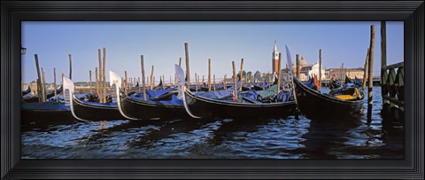 Framed View of gondolas, Venice, Italy Print