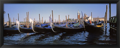 Framed View of gondolas, Venice, Italy Print