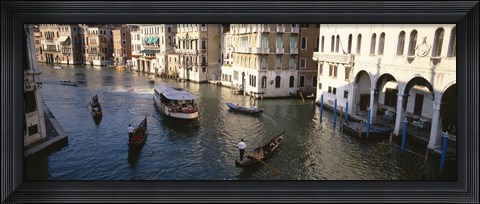 Framed Gondolas in the Canal, Venice, Italy Print