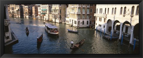 Framed Gondolas in the Canal, Venice, Italy Print