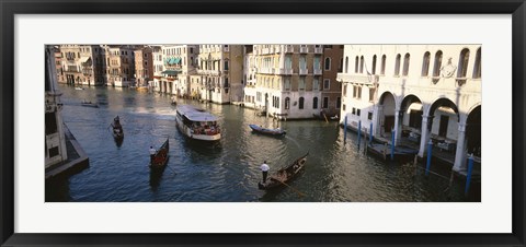 Framed Gondolas in the Canal, Venice, Italy Print