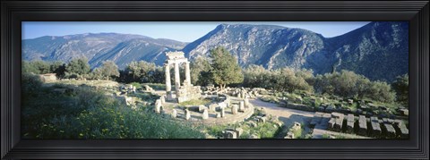 Framed Greece, Delphi, The Tholos, Ruins of the ancient monument Print