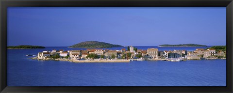 Framed City On The Waterfront, Kpapan, Sibenik, Croatia Print