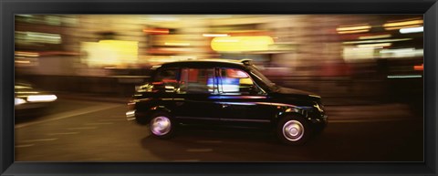 Framed England, London, Black cab in the night Print