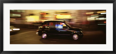 Framed England, London, Black cab in the night Print